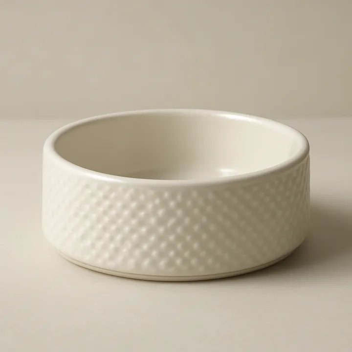 Textured Ceramic Pet Water Bowl